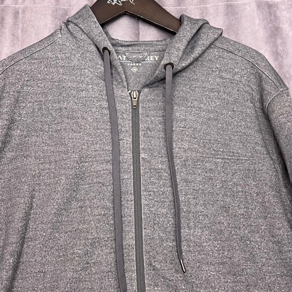 Matte Grey Hoodie Mens Large Charcoal Grey Excellent Full Zip Stretch Golf Core